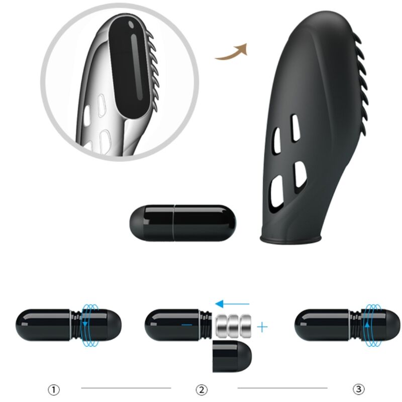 PRETTY LOVE - DOIGT VIBRATEUR IN SILICONE GILO NOIR