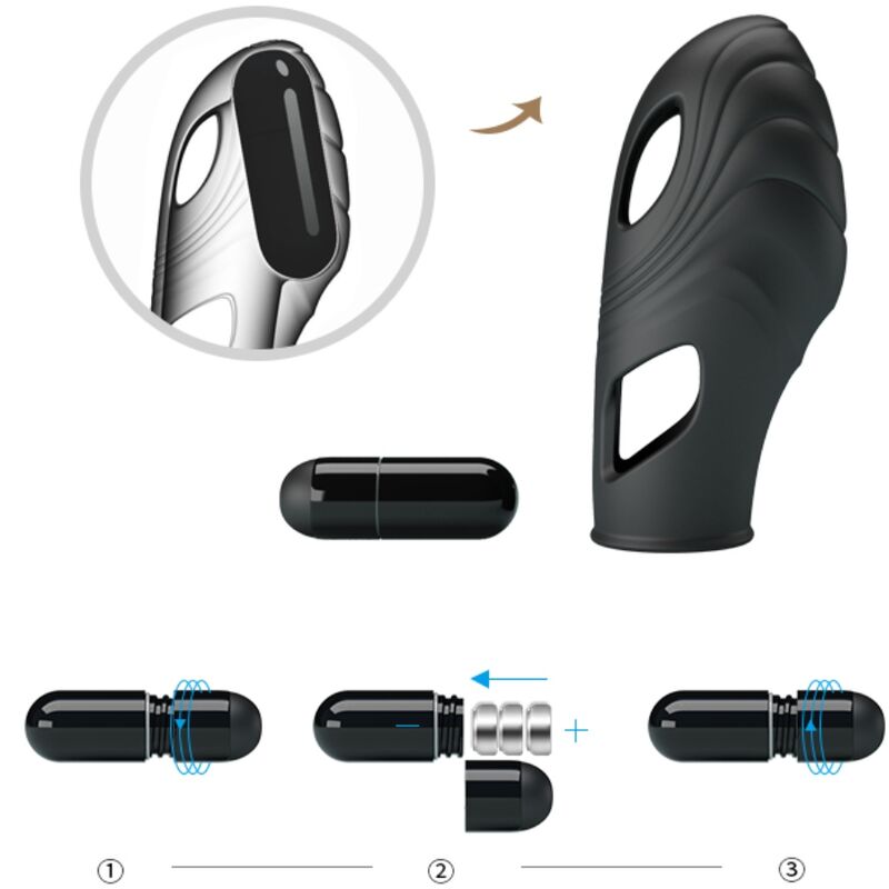 PRETTY LOVE - DOIGT VIBRATEUR IN SILICONE LICH NOIR