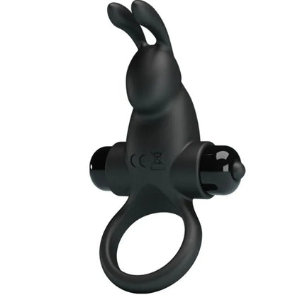 Pretty Love – Anneau Vibrant + Stimulateur de Clitoris Rabbit 10 Vibrations Noir