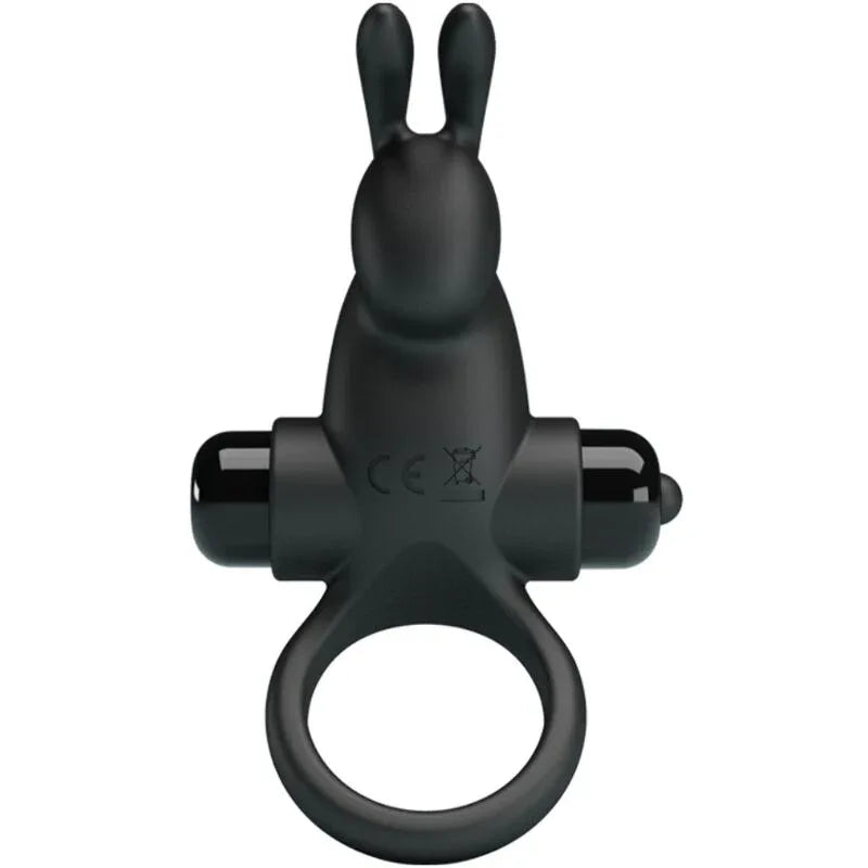 Pretty Love – Anneau Vibrant + Stimulateur de Clitoris Rabbit 10 Vibrations Noir