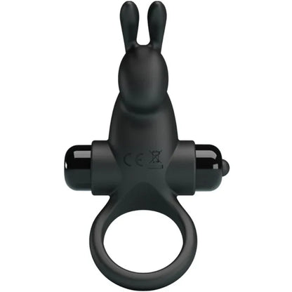 Pretty Love – Anneau Vibrant + Stimulateur de Clitoris Rabbit 10 Vibrations Noir