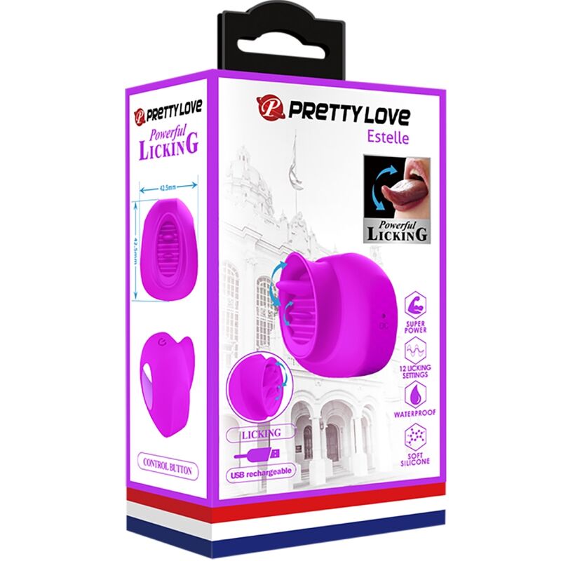 PRETTY LOVE - CLITORIS STIMULATEUR ESTELLE TONGUE 12 VIBRATIONS VIOLET