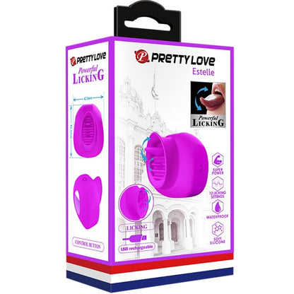 PRETTY LOVE - CLITORIS STIMULATEUR ESTELLE TONGUE 12 VIBRATIONS VIOLET