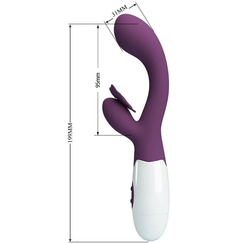 Pretty Love – Butterfly Kiss Vibrateur Rabbit et Stimulateur de Point G Violet