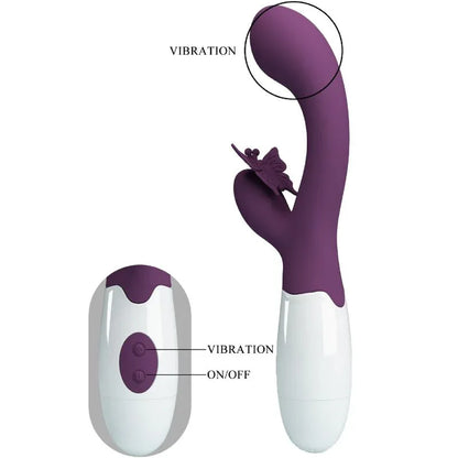 Pretty Love – Butterfly Kiss Vibrateur Rabbit et Stimulateur de Point G Violet