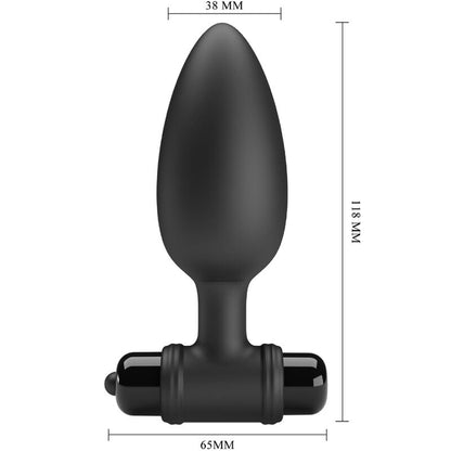 PRETTY LOVE - VIBRA BUTT PLUG 2 ANAL PLUG 10 VIBRACIONES NEGRO
