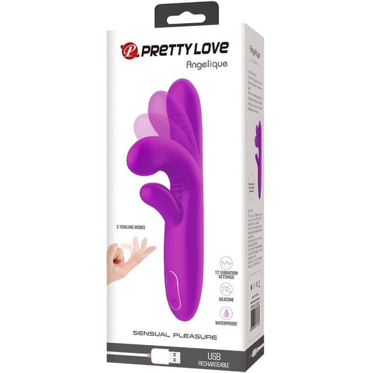 PRETTY LOVE - VIBRADOR MULTIFUNCIÓN ANGELICAL + ESTIMULADOR DE CLÍTORIS MORADO