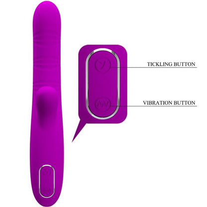 PRETTY LOVE - VIBRADOR MULTIFUNCIÓN ANGELICAL + ESTIMULADOR DE CLÍTORIS MORADO
