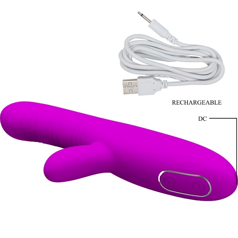 PRETTY LOVE - VIBRADOR MULTIFUNCIÓN ANGELICAL + ESTIMULADOR DE CLÍTORIS MORADO