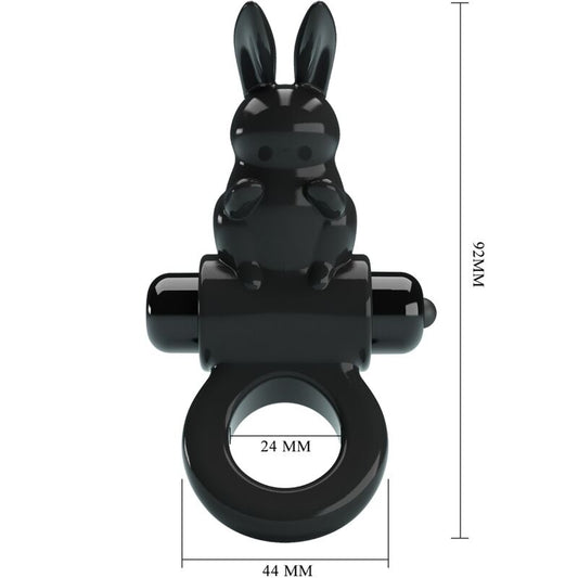 PRETTY LOVE - EXCITING RING RABBIT VIBRATING RING 10 VIBRATIONS BLACK