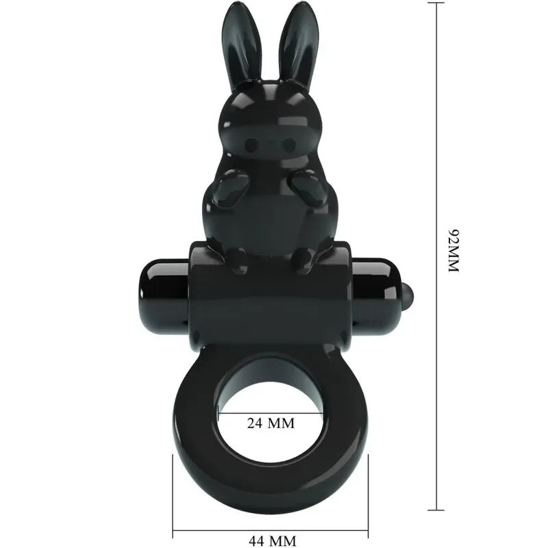 Pretty Love – Anneau Vibrateur Excitant Rabbit 10 Vibrations Noir