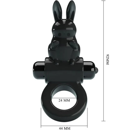 Pretty Love – Anneau Vibrateur Excitant Rabbit 10 Vibrations Noir