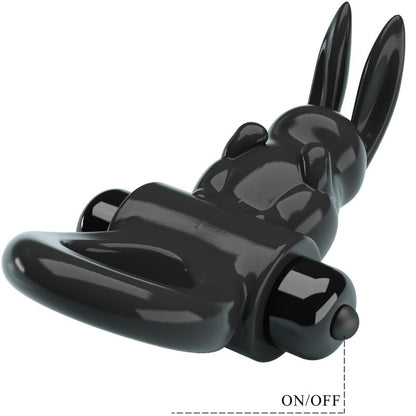 PRETTY LOVE - EMOCIONANTE ANILLO VIBRADOR CONEJO 10 VIBRACIONES NEGRO