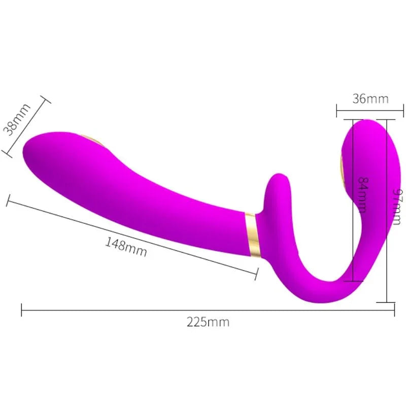 Pretty Love – Thunderbird Double Vibrateur Strap On Télécommande Violet