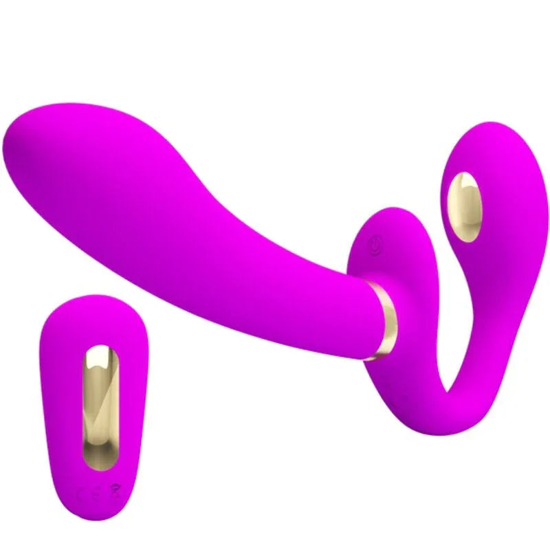 Pretty Love – Thunderbird Double Vibrateur Strap On Télécommande Violet