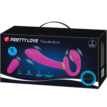 Pretty Love – Thunderbird Double Vibrateur Strap On Télécommande Violet