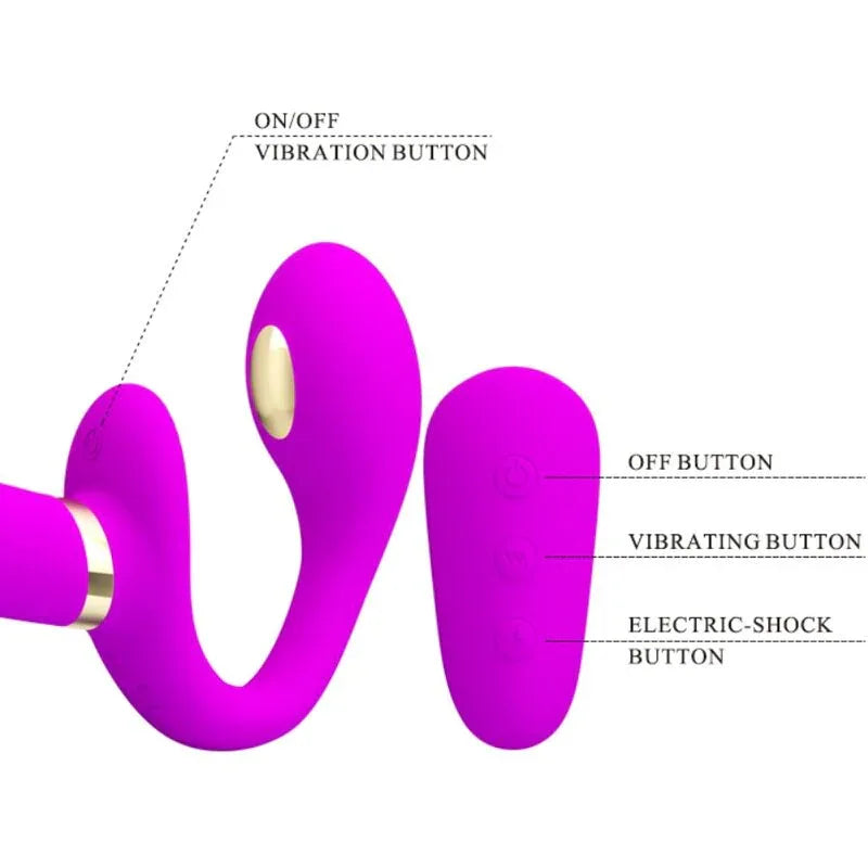 Pretty Love – Thunderbird Double Vibrateur Strap On Télécommande Violet