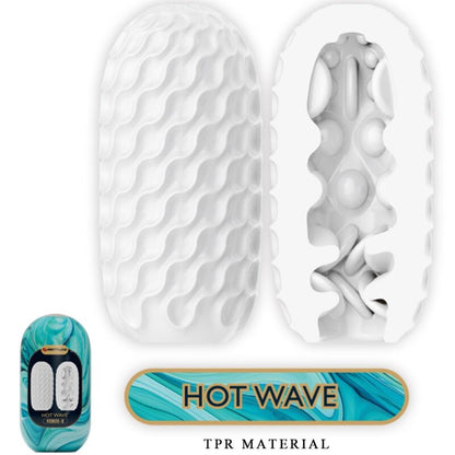 PRETTY LOVE - MASTURBADOR MASCULINO DE SILICONA CON ONDAS BLANCAS Y CALIENTE