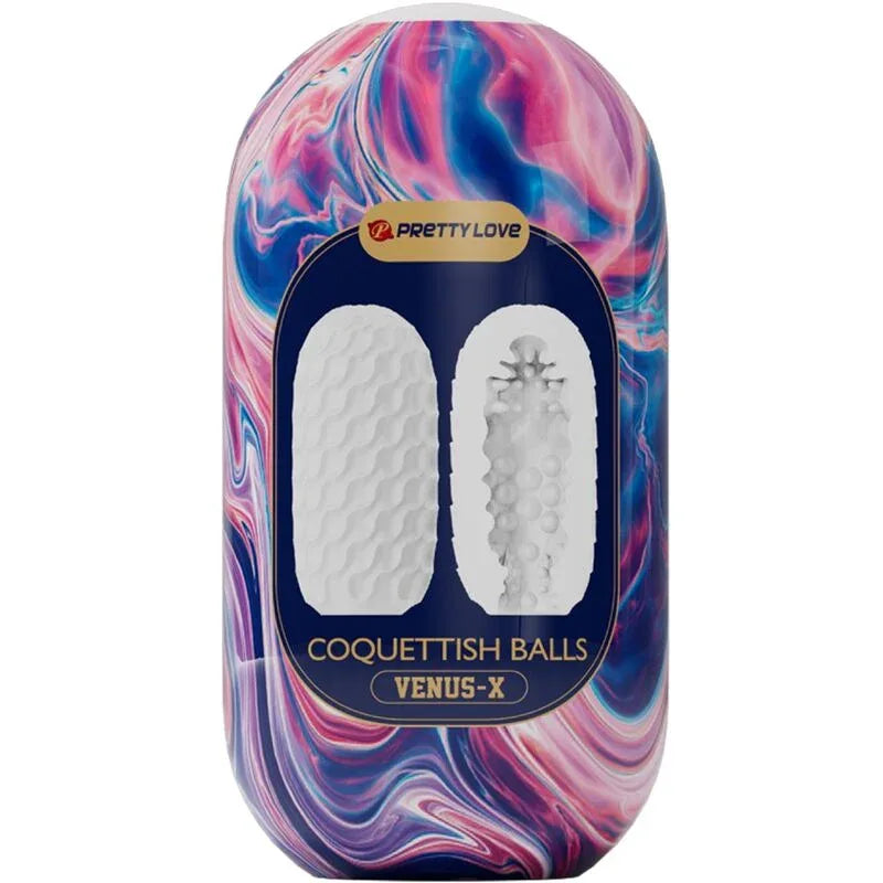 Pretty Love – Coquettish Balls Masturbateur Homme en Silicone Blanc