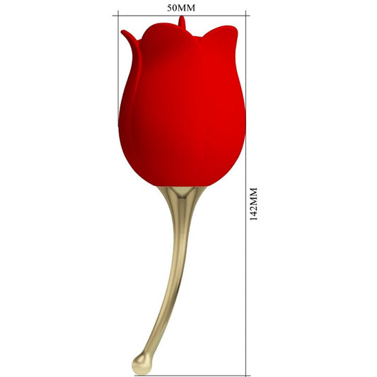 PRETTY LOVE - ROSE LOVER CLITORIS STIMULATOR 12 VIBRATIONS RED