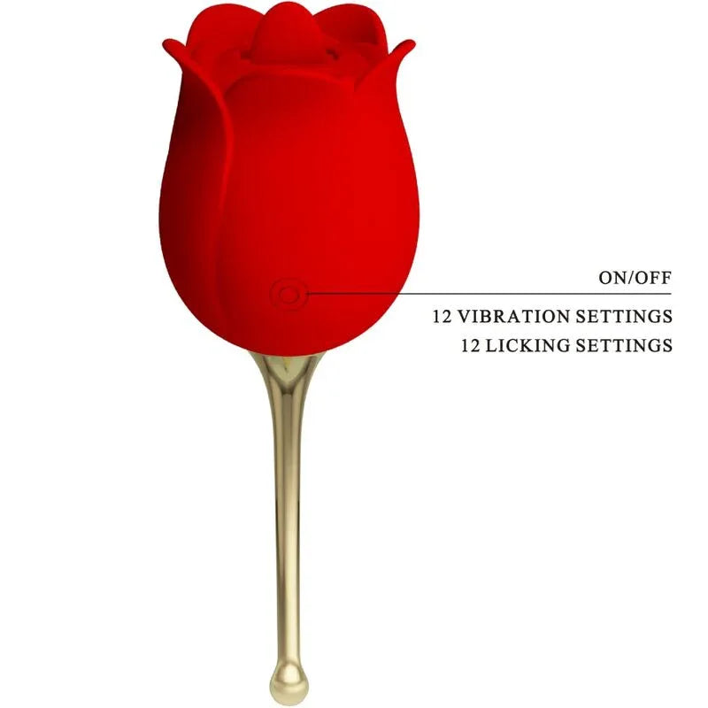 Pretty Love – Rose Lover Stimulateur de Clitoris Rose 12 Vibrations Rouge