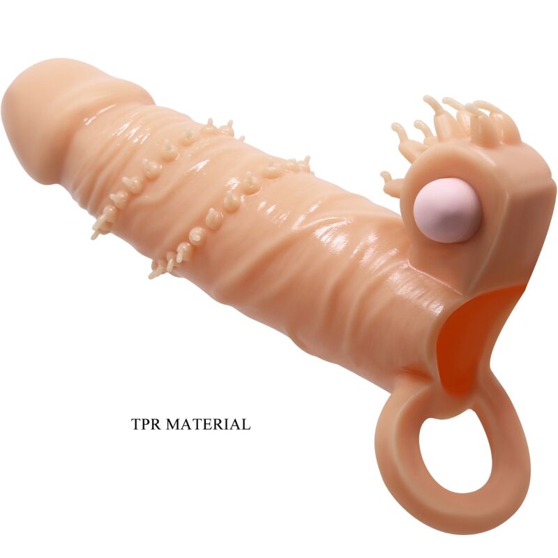 PRETTY LOVE - FUNDA PARA EL PENE CONNOR + ESTIMULADOR DE CLÍTORIS CARNE