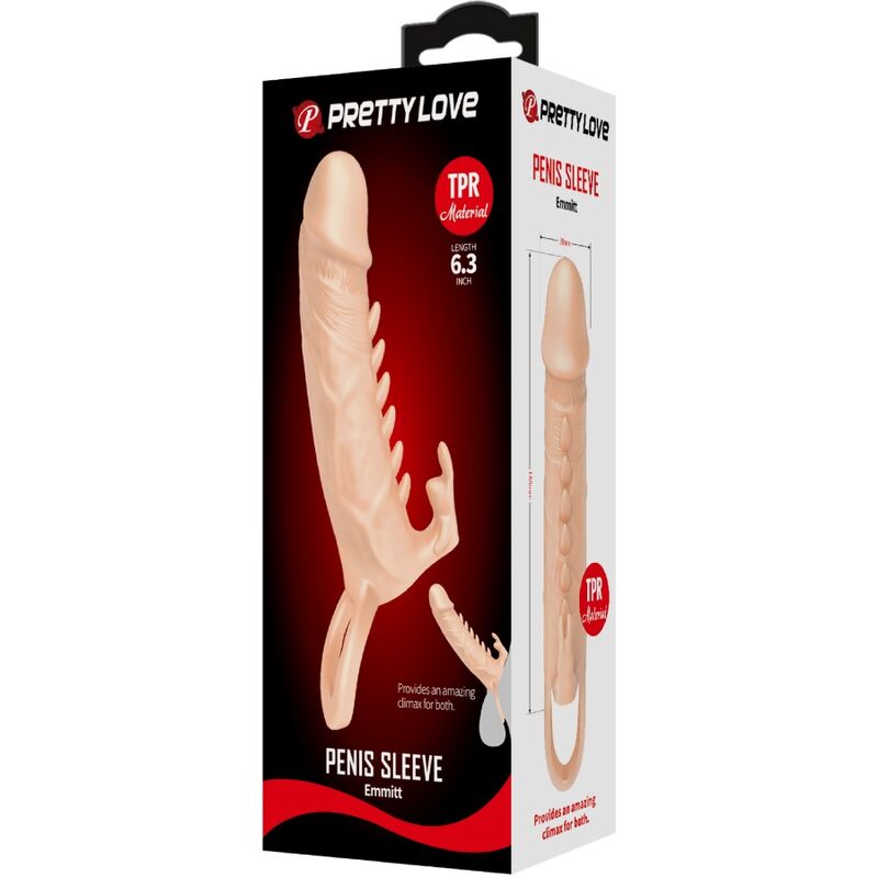 PRETTY LOVE - EMMIT MANCHON POUR PÉNIS + CLITORIS STIMULATEUR CHAIR