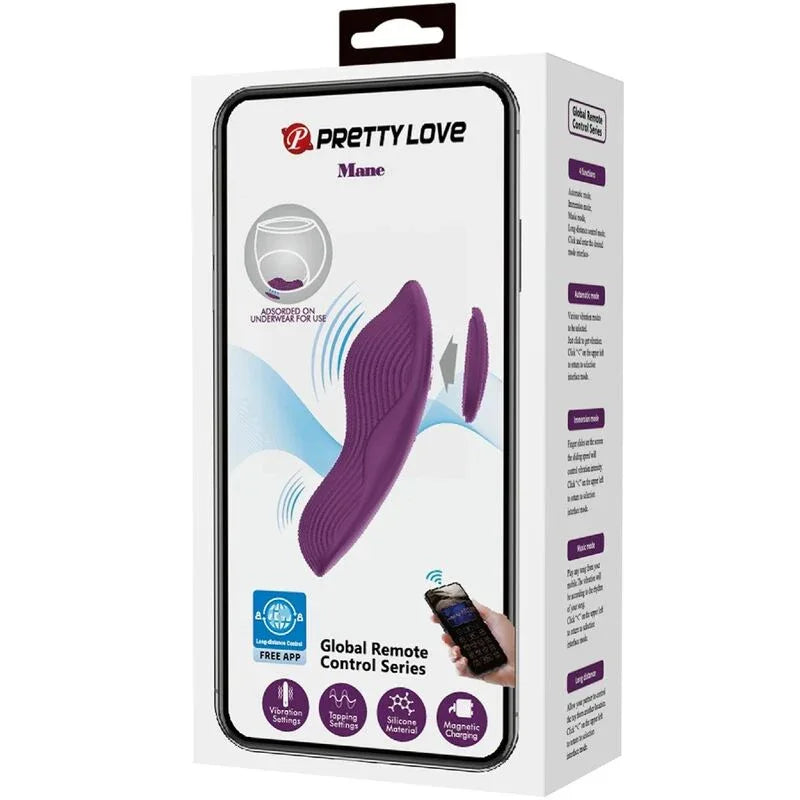 Pretty Love – Mane Lay On Masseur de Clitoris 10 Vibrations Télécommande Violet