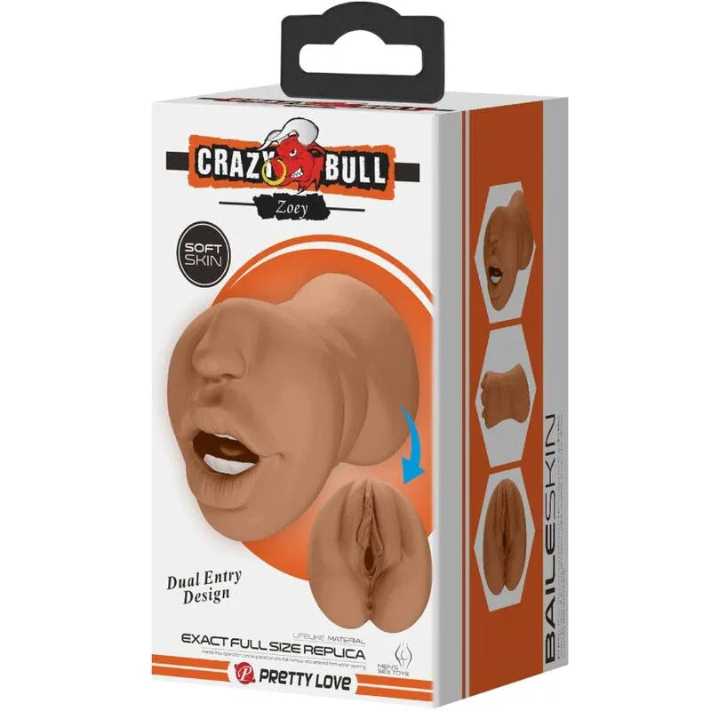 Crazy Bull – Zoey Double Masturbateur Bouche et Vagin Chair