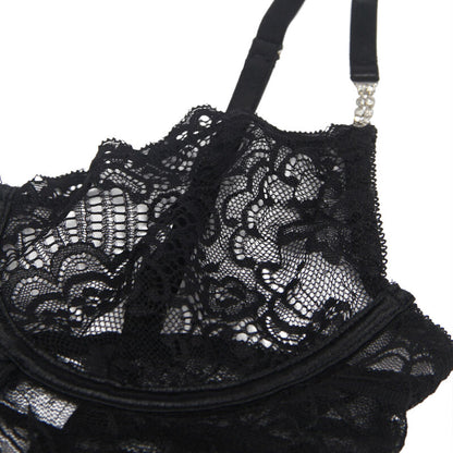 SUBBLIME - 954185 BABYDOLL DE ENCAJE NEGRO CON TIRANTES AJUSTABLES S/M