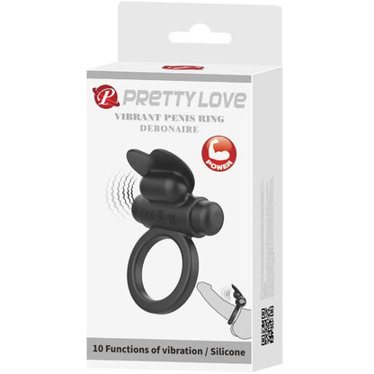 PRETTY LOVE - VIBRANT BAGUE DEBONAIRE LAPIN 10 VIBRATIONS NOIRE