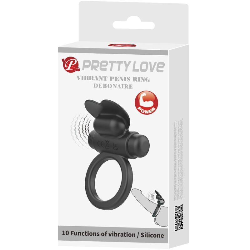 PRETTY LOVE - VIBRANT BAGUE DEBONAIRE LAPIN 10 VIBRATIONS NOIRE