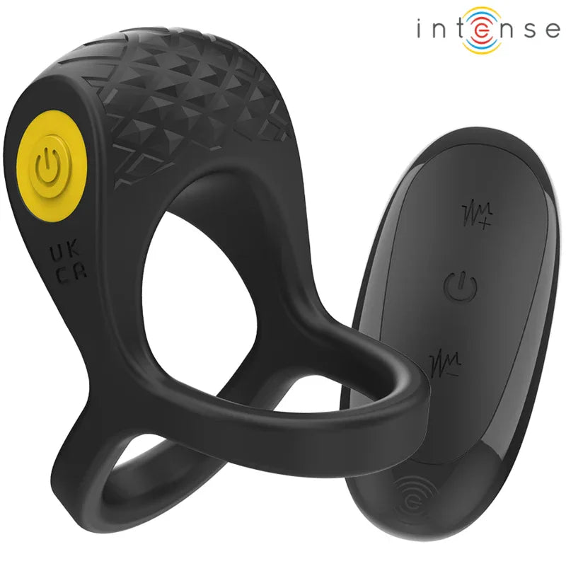 Intense – Alex Vibrateur Double Anneau Pénis 10 Vibrations Noir