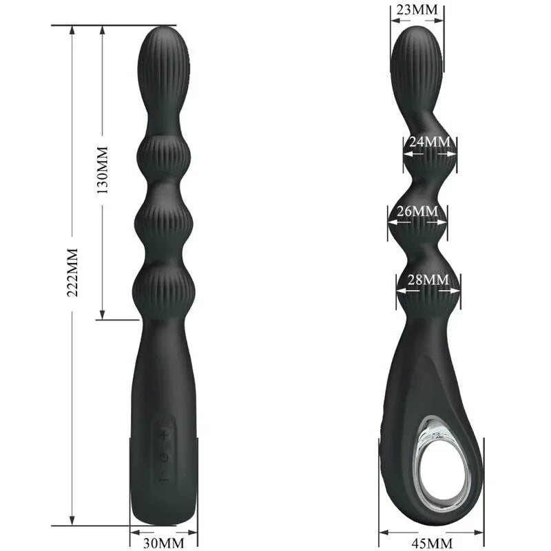Pretty Love – Vibrateur Anal Federer 12 Vibrations Noir