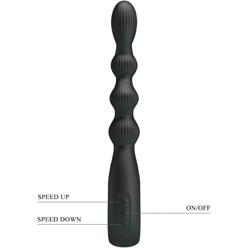 Pretty Love – Vibrateur Anal Federer 12 Vibrations Noir