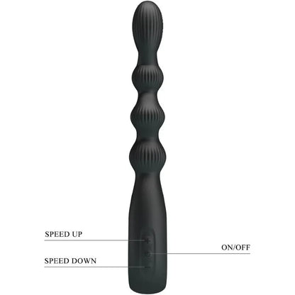 Pretty Love – Vibrateur Anal Federer 12 Vibrations Noir