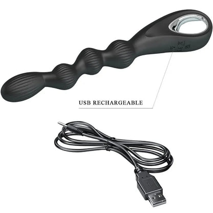 Pretty Love – Vibrateur Anal Federer 12 Vibrations Noir