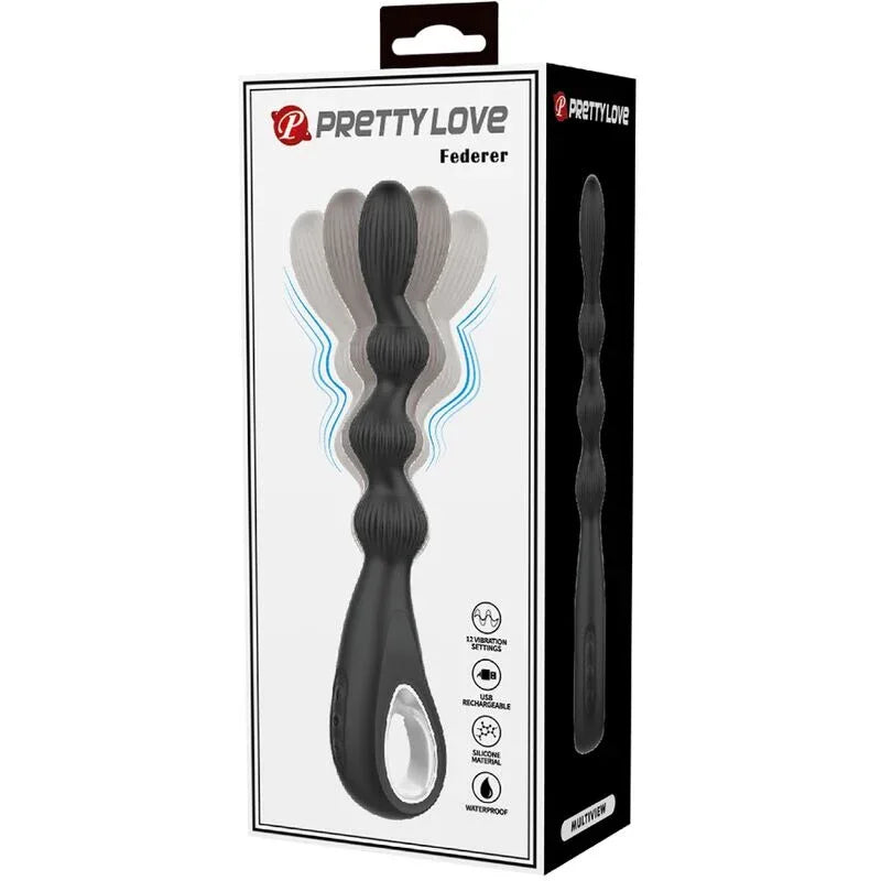 Pretty Love – Vibrateur Anal Federer 12 Vibrations Noir