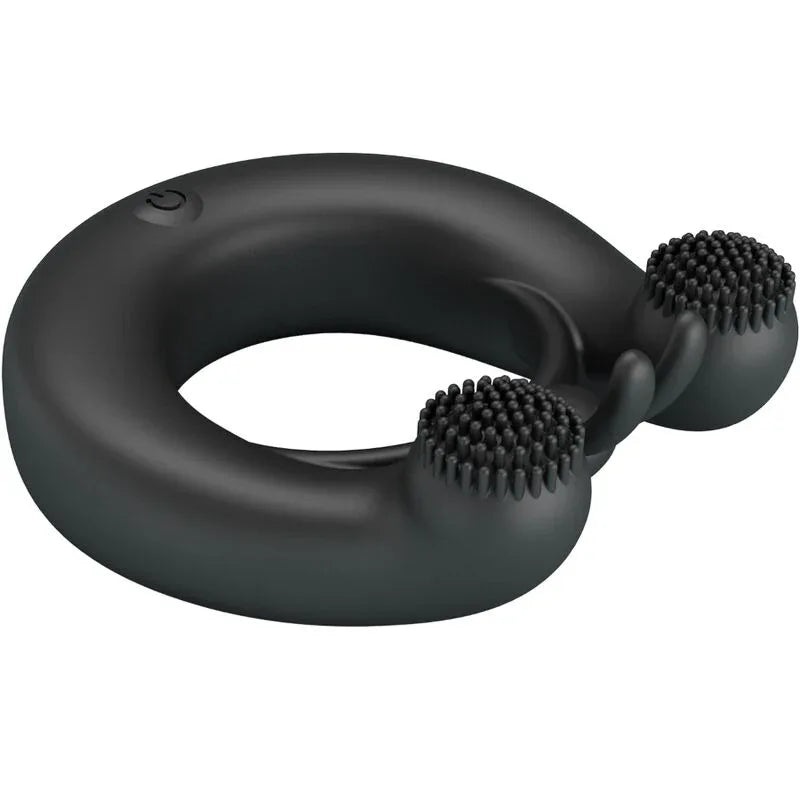 Pretty Love – Anneau Vibrant Dahlia + Stimulateur de Clitoris 12 Vibrations Noir