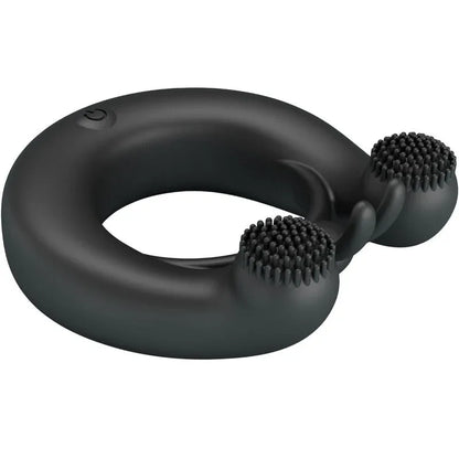 Pretty Love – Anneau Vibrant Dahlia + Stimulateur de Clitoris 12 Vibrations Noir