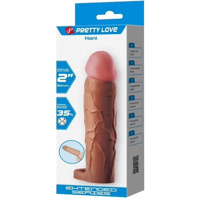 Pretty Love – Manchon de Pénis Hani avec Extension de 5 cm Mulâtre