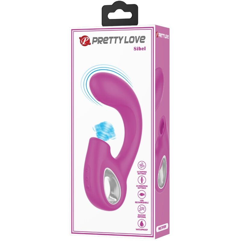 PRETTY LOVE - VIBRADOR PUNTO G SIBEL + ESTIMULADOR DE CLÍTORIS SIBEL 10 VIBRACIONES MORADO