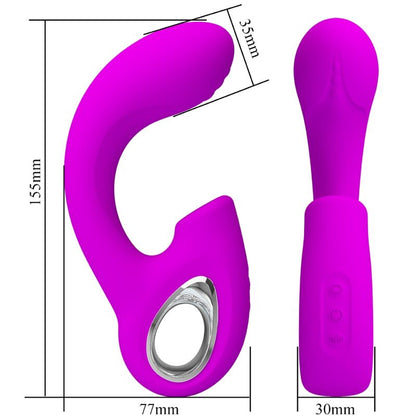 PRETTY LOVE - VIBRADOR PUNTO G SIBEL + ESTIMULADOR DE CLÍTORIS SIBEL 10 VIBRACIONES MORADO