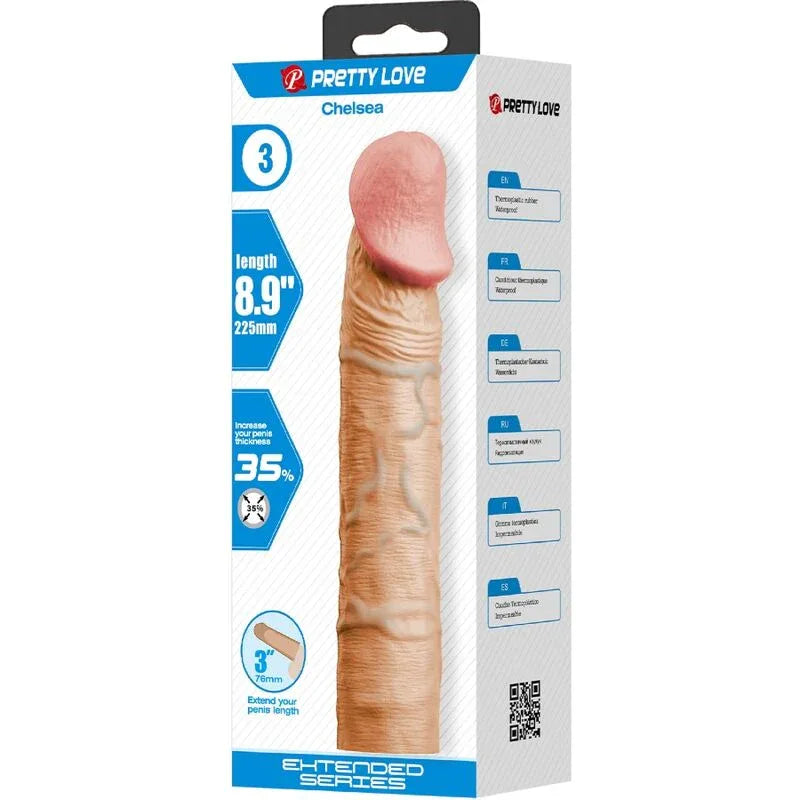 Pretty Love – Manchon de Pénis Chelsea avec Extension de 7,6 cm de Chair
