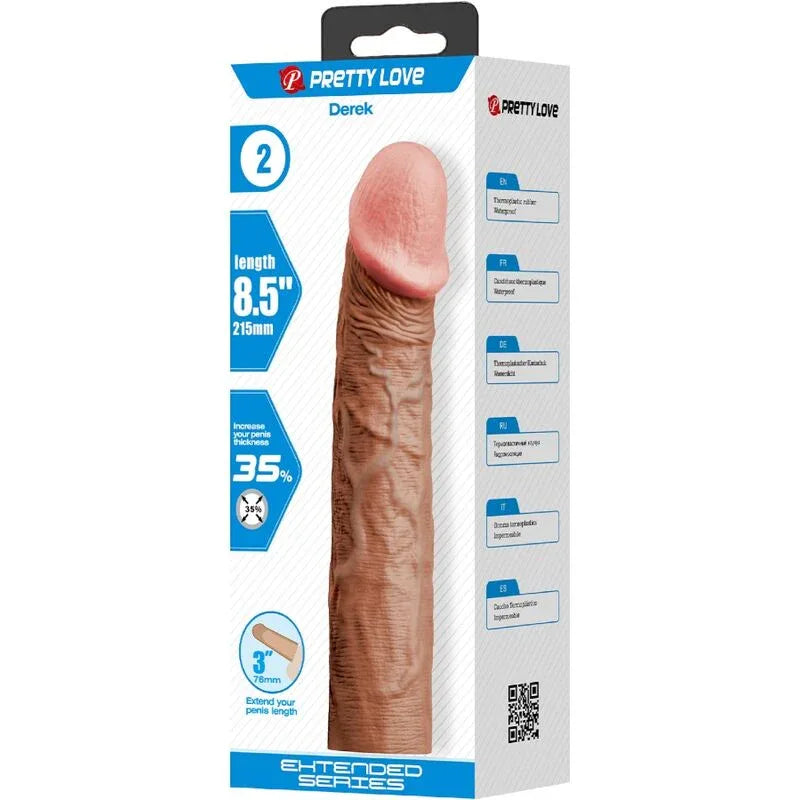 Pretty Love – Manchon de Pénis Derek avec Extension de 7,6 cm Mulâtre