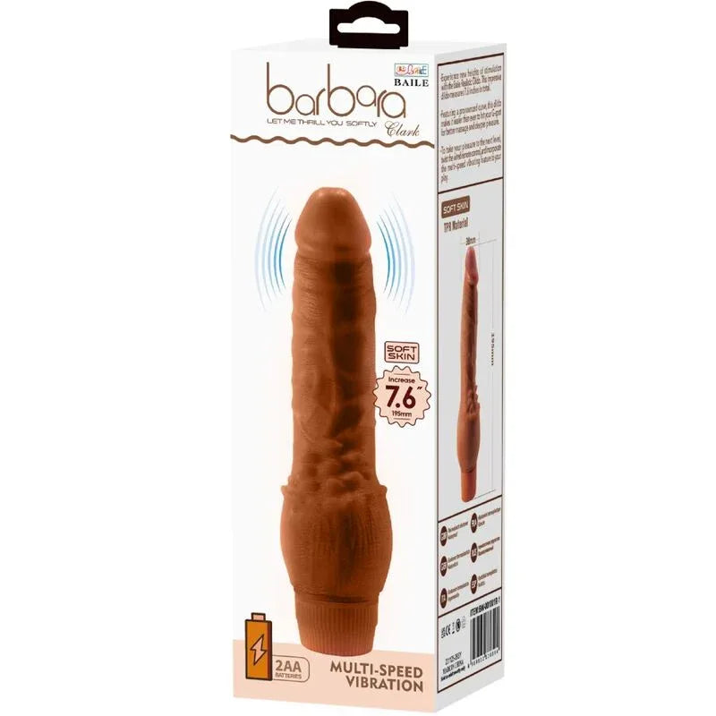 Baile – Vibrateur Réaliste Barbara 19,5 cm Mulâtre