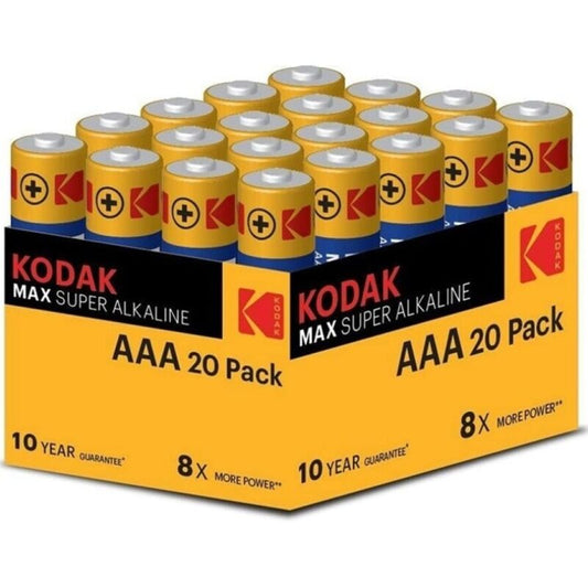 KODAK - MAX AAA ALKALINE BATTERY PACK LR03*20 BATTERIES