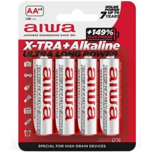 AIWA - ALKALINE BATTERY X-TRA AA LR6 BLISTER*4