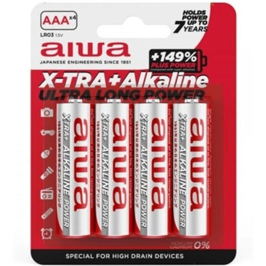 AIWA - ALKALINE BATTERY X-TRA AAA LR03 BLISTER*4