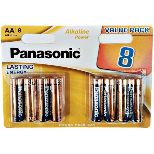 PANASONIC - BLISTER OF BRONZE AA ALKALINE BATTERY LR6*8